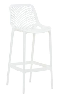 Barhocker modern Wei? LORL Kunststoff 105x45x53cm Barhocker mit Lehne Tresenhocker