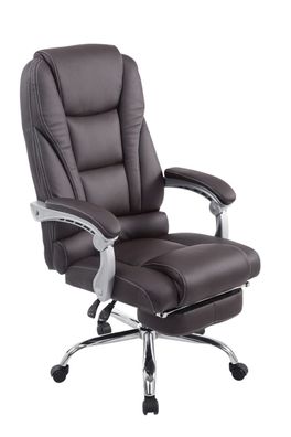 B?rostuhl MIAMI 118x68x64 Braun Kunstleder Metall in Chromoptik Gestell ergonomische