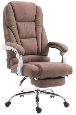 B?rostuhl MIAMI Stoff 118x68x64 Braun Stoff Metall in Chromoptik Gestell ergonomische