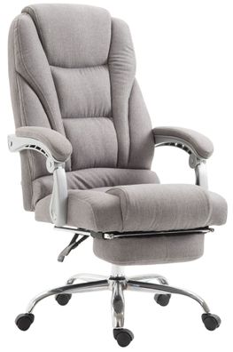 B?rostuhl MIAMI Stoff 118x68x64 Grau Stoff Metall in Chromoptik Gestell ergonomische