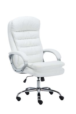 B?rostuhl SOUK 116x68x77 Wei? Kunstleder Metall in Chromoptik Gestell ergonomische