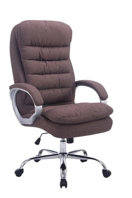 B?rostuhl SOUK Stoff 116x68x77 Braun Stoff Metall in Chromoptik Gestell ergonomische