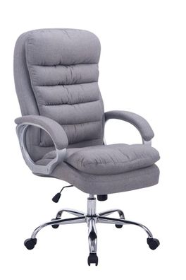 B?rostuhl SOUK Stoff 116x68x77 Grau Stoff Metall in Chromoptik Gestell ergonomische