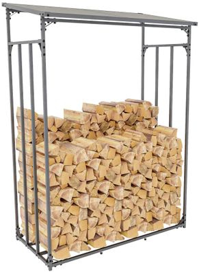 Kaminholzregal aussen mit Abdeckung HEOD 70x130x185 Stahl Ohne Plane f?r Feuerholz