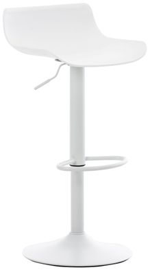 Barhocker h?henverstellbar Wei? JUTO Kunststoff 68,5-94x43x44cm Barhocker mit Lehne