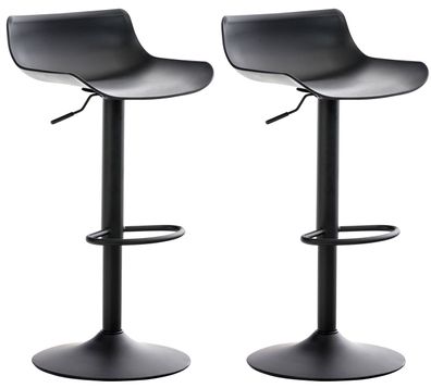 Barhocker 2er Set h?henverstellbar Schwarz JUTO Kunststoff 68,5-94x43x44cm Barhocker