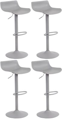 Barhocker 4er Set h?henverstellbar Grau JUTO Kunststoff 68,5-94x43x44cm Barhocker mit