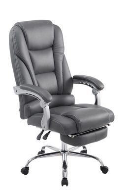 B?rostuhl MIAMI 118x68x64 Grau Kunstleder Metall in Chromoptik Gestell ergonomische