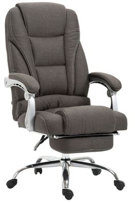 B?rostuhl MIAMI Stoff 118x68x64 Dunkelgrau Stoff Metall in Chromoptik Gestell