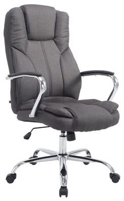 B?rostuhl JUBEL Stoff 115x62x70 Dunkelgrau Stoff Metall in Chromoptik Gestell