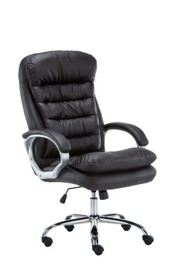B?rostuhl SOUK 116x68x77 Braun Kunstleder Metall in Chromoptik Gestell ergonomische