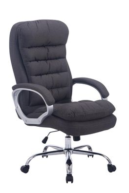 B?rostuhl SOUK Stoff 116x68x77 Dunkelgrau Stoff Metall in Chromoptik Gestell