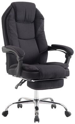 B?rostuhl MEDHA Stoff 114x67x64 Schwarz Stoff Metall in Chromoptik Gestell