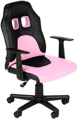 Kinder B?rostuhl MIA 83x56x59 Schwarz/pink Kunstleder Kunststoff Gestell ergonomische