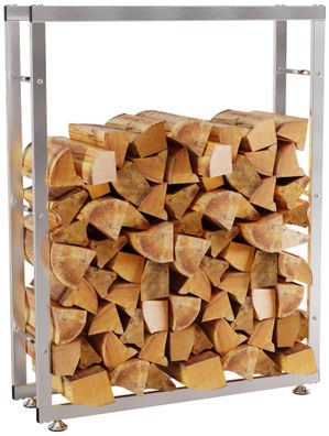 Kaminholzregal innen Metall SATLO InnenEdelstahl 25x80x125cm f?r Feuerholz