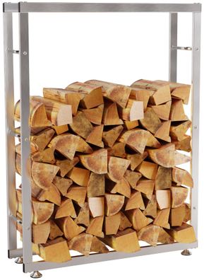 Kaminholzregal innen Metall SATLO InnenEdelstahl 25x80x150cm f?r Feuerholz