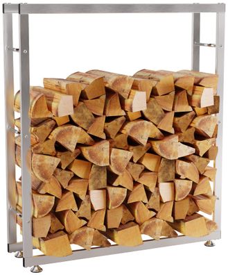 Kaminholzregal innen Metall SATLO InnenEdelstahl 25x100x125cm f?r Feuerholz