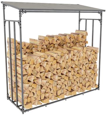 Kaminholzregal aussen mit Abdeckung HEOD 70x165x165 Aluminium Ohne Plane f?r