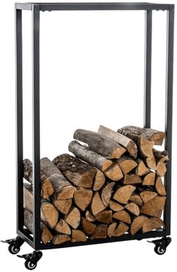Kaminholzregal innen Metall BETTA mit Rollen 25x40x100 Brennholzregal innen