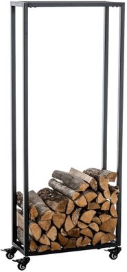Kaminholzregal innen Metall BETTA mit Rollen 25x40x150 Brennholzregal innen