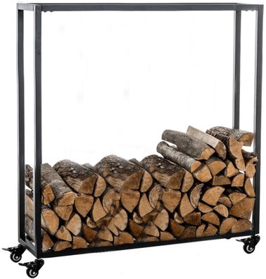 Kaminholzregal innen Metall BETTA mit Rollen 25x80x100 Brennholzregal innen