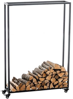 Kaminholzregal innen Metall BETTA mit Rollen 25x80x150 Brennholzregal innen