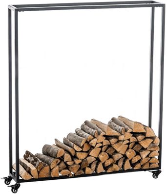 Kaminholzregal innen Metall BETTA mit Rollen 25x100x150 Brennholzregal innen