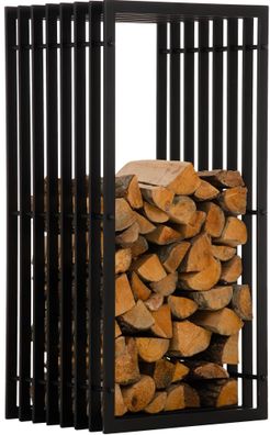 Kaminholzregal Metall Premium 40x50x100cm Innen und Aussen Schwarz Brennholzregal