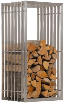 Kaminholzregal Metall Premium 40x50x100cm Innen und Aussen Edelstahl Brennholzregal