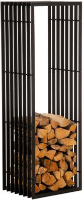 Kaminholzregal Metall Premium 40x50x150cm Innen und Aussen Schwarz Brennholzregal