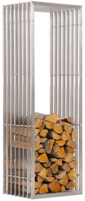 Kaminholzregal Metall Premium 40x50x150cm Innen und Aussen Edelstahl Brennholzregal