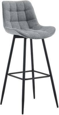 Barhocker SYDNEY Grau Stoff Barhocker mit Lehne Barstuhl Tresenhocker Tresenstuhl