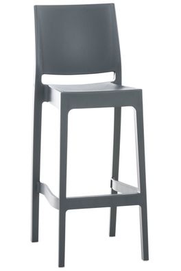 Barhocker MIAMI Dunkelgrau Kunststoff Barhocker mit Lehne Barstuhl Tresenhocker