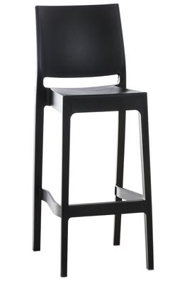 Barhocker MIAMI Schwarz Kunststoff Barhocker mit Lehne Barstuhl Tresenhocker