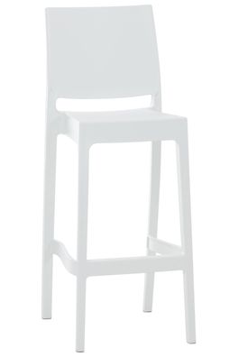 Barhocker MIAMI Wei? Kunststoff Barhocker mit Lehne Barstuhl Tresenhocker Tresenstuhl