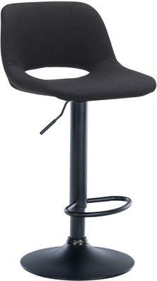 Barhocker JAKSON Schwarz Stoff Schwarz Barhocker mit Lehne Barstuhl Tresenhocker