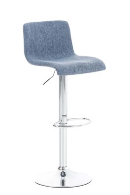 Barhocker BERLIN Blau Stoff Barhocker mit Lehne Barstuhl Tresenhocker Tresenstuhl
