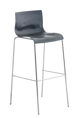 Barhocker TOKIO Grau Kunststoff Barhocker mit Lehne Barstuhl Tresenhocker Tresenstuhl
