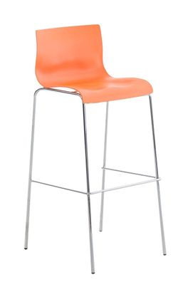 Barhocker TOKIO Orange Kunststoff Barhocker mit Lehne Barstuhl Tresenhocker