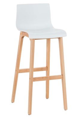 Barhocker DELHI Wei? Holz Barhocker mit Lehne Barstuhl Tresenhocker Tresenstuhl