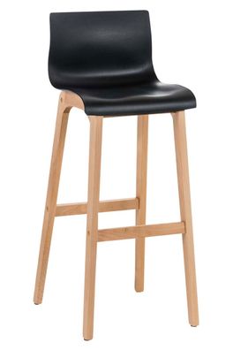 Barhocker DELHI Schwarz Holz Barhocker mit Lehne Barstuhl Tresenhocker Tresenstuhl