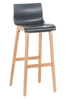 Barhocker DELHI Grau Holz Barhocker mit Lehne Barstuhl Tresenhocker Tresenstuhl