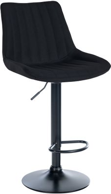 Barhocker RIO Schwarz Stoff Schwarz Barhocker mit Lehne Barstuhl Tresenhocker
