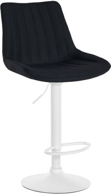 Barhocker RIO Schwarz Stoff Wei? Barhocker mit Lehne Barstuhl Tresenhocker