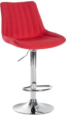 Barhocker RIO Rot Stoff Chrom Barhocker mit Lehne Barstuhl Tresenhocker Tresenstuhl