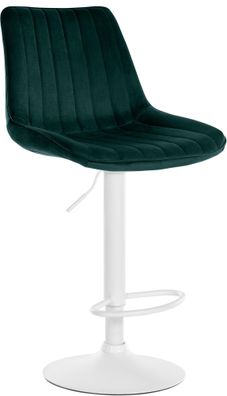 Barhocker RIO Gr?n Samt Wei? Barhocker mit Lehne Barstuhl Tresenhocker Tresenstuhl