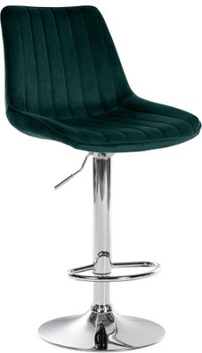 Barhocker RIO Gr?n Samt Chrom Barhocker mit Lehne Barstuhl Tresenhocker Tresenstuhl