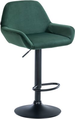 Barhocker DUBLIN Dunkelgr?n Samt Schwarz Barhocker mit Lehne Barstuhl Tresenhocker