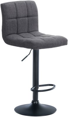 Barhocker MADRID Hellgrau Stoff Schwarz Barhocker mit Lehne Barstuhl Tresenhocker