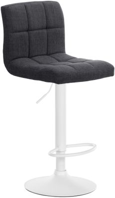 Barhocker MADRID Dunkelgrau Stoff Wei? Barhocker mit Lehne Barstuhl Tresenhocker